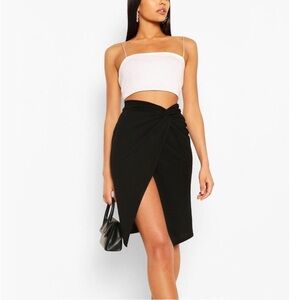 NWT Black Split Midi Skirt